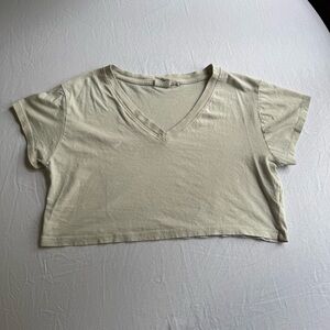 Bloom Cream V-Neck Crop Top